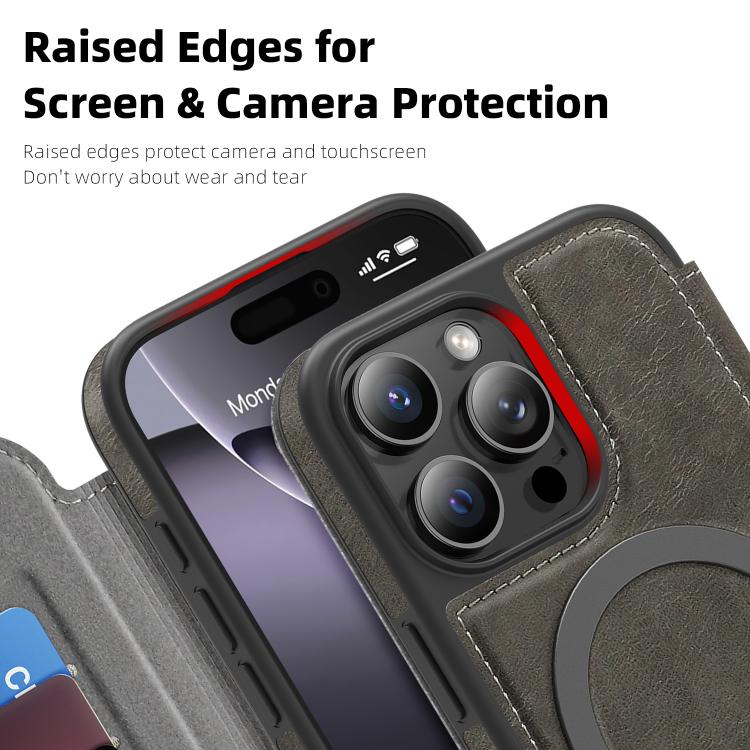 For iPhone 13 Pro Linton MagSafe Leather Phone Case