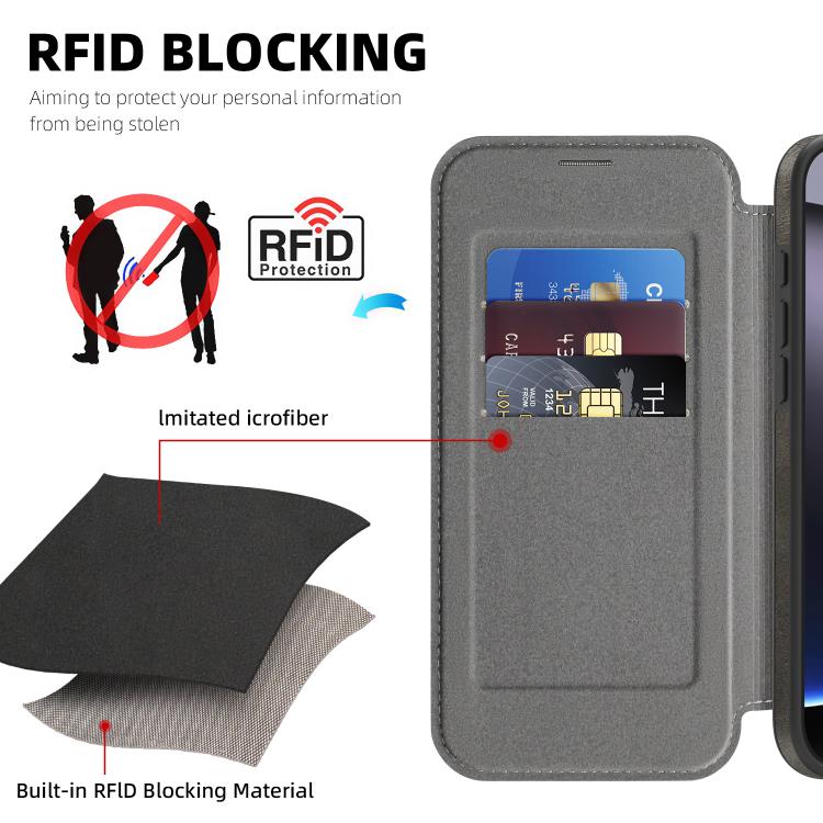 For iPhone 13 Pro Max Linton MagSafe Leather Phone Case