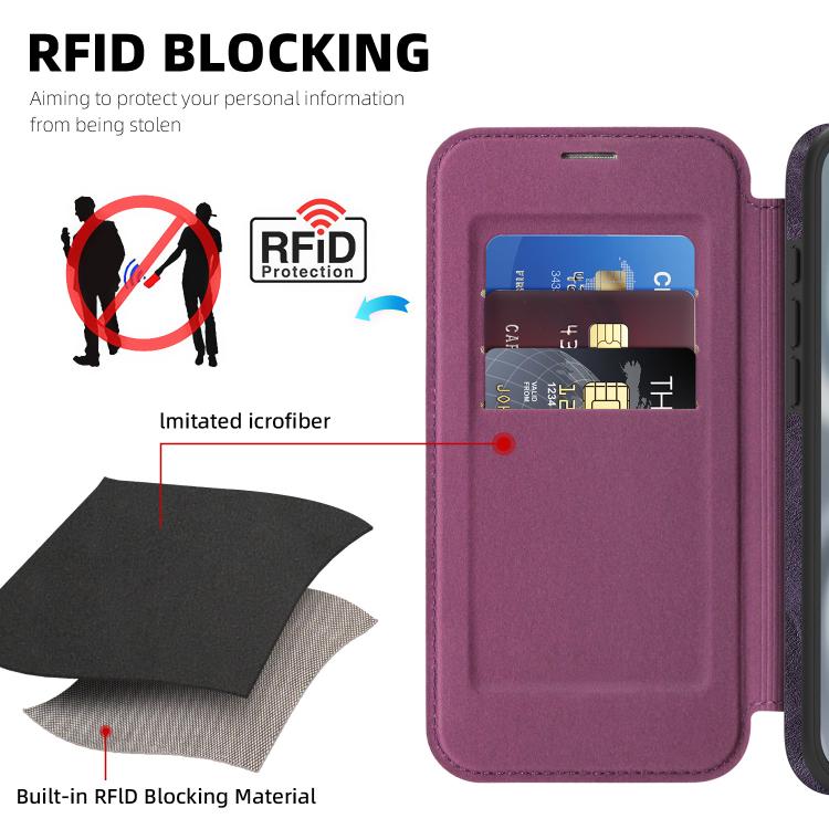For iPhone 14 Plus Linton MagSafe Leather Phone Case