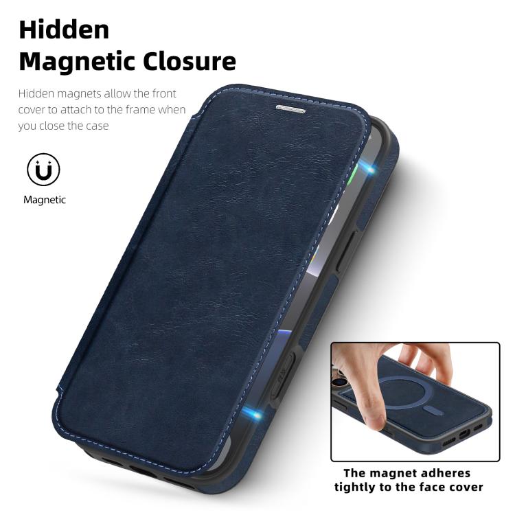 For iPhone 15 Pro Linton MagSafe Leather Phone Case