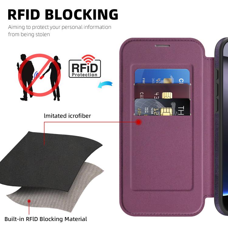For iPhone 15 Pro Max Linton MagSafe Leather Phone Case