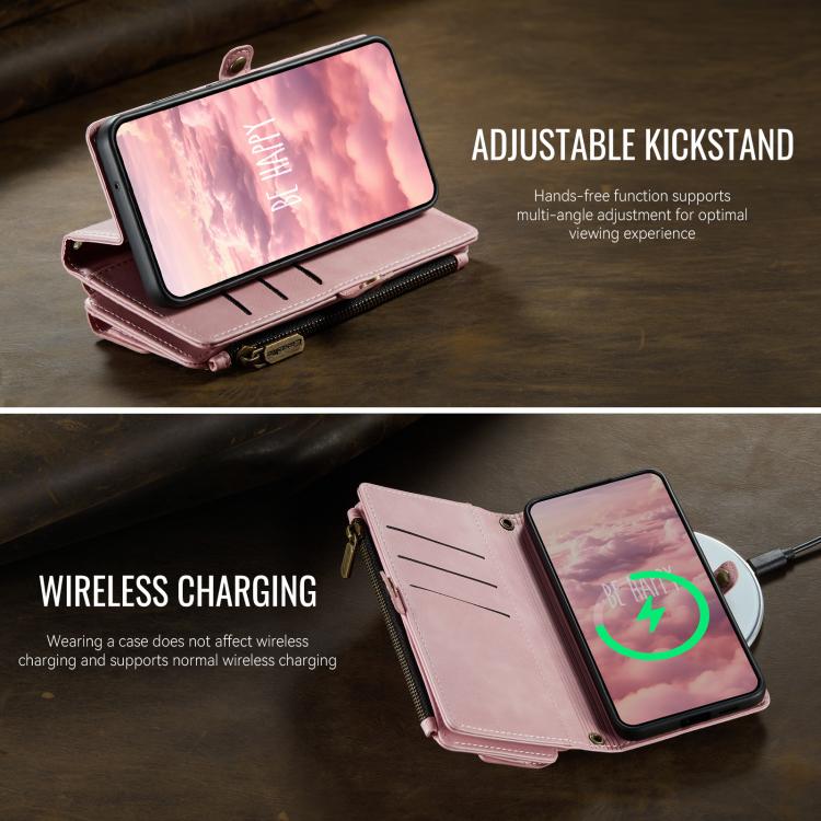 For Samsung Galaxy S23+ 5G CaseMe C39 RFID Blocking Zipper Wallet Leather Phone Case with Crossbody Strap