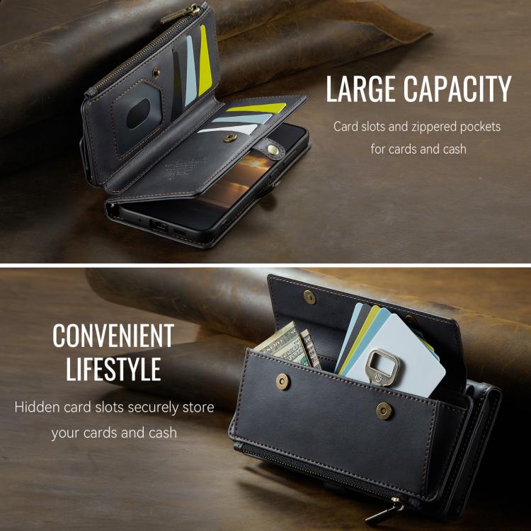 For Samsung Galaxy S20 FE 5G CaseMe C39 RFID Blocking Zipper Wallet Leather Phone Case with Crossbody Strap