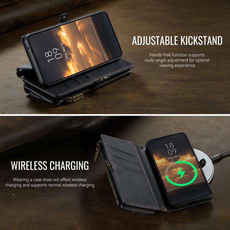 For Samsung Galaxy S20+ 5G CaseMe C39 RFID Blocking Zipper Wallet Leather Phone Case with Crossbody Strap