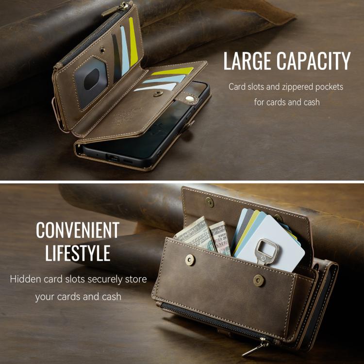 For Samsung Galaxy S20+ 5G CaseMe C39 RFID Blocking Zipper Wallet Leather Phone Case with Crossbody Strap