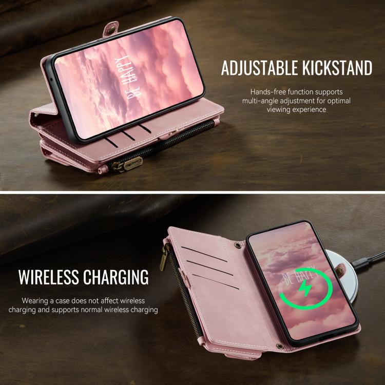 For Samsung Galaxy S20+ 5G CaseMe C39 RFID Blocking Zipper Wallet Leather Phone Case with Crossbody Strap