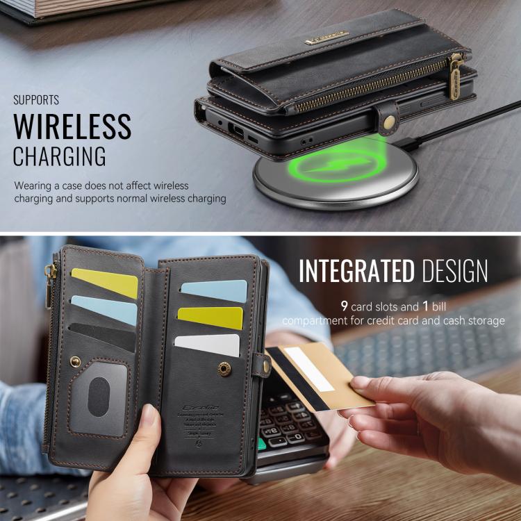 For Samsung Galaxy S20 Ultra 5G CaseMe C39 RFID Blocking Zipper Wallet Leather Phone Case with Crossbody Strap