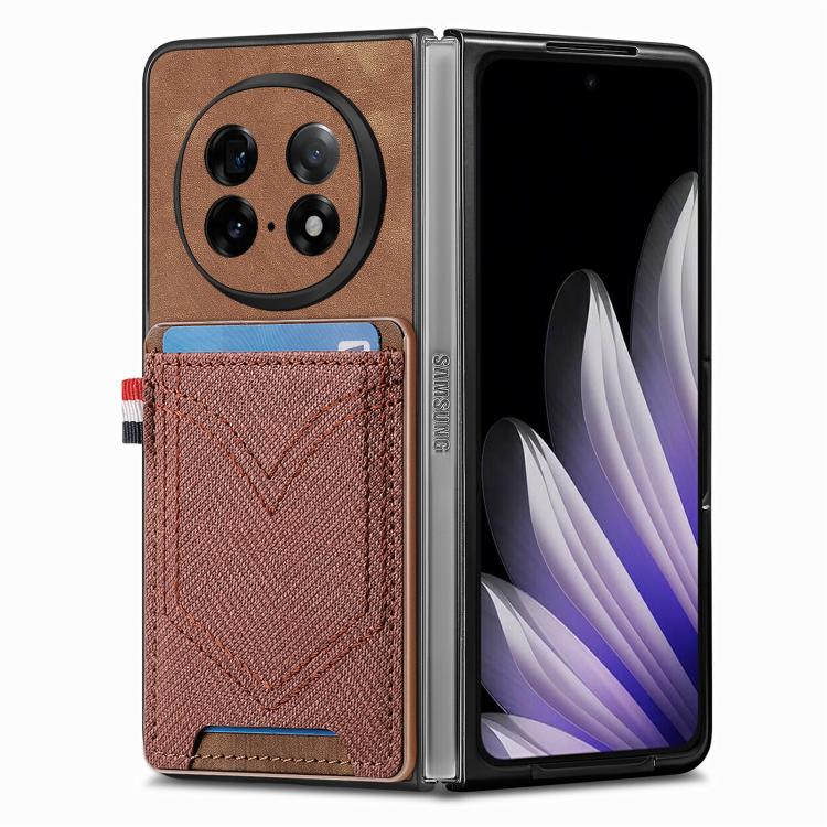 For OPPO Find N5 Denim Texture Leather Skin Phone Case with Card Slot