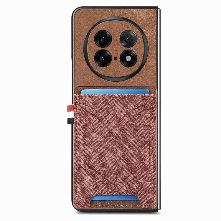 For OPPO Find N5 Denim Texture Leather Skin Phone Case with Card Slot