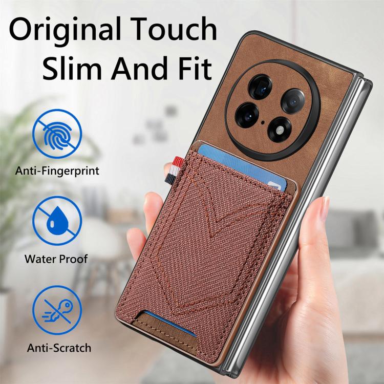 For OPPO Find N5 Denim Texture Leather Skin Phone Case with Card Slot
