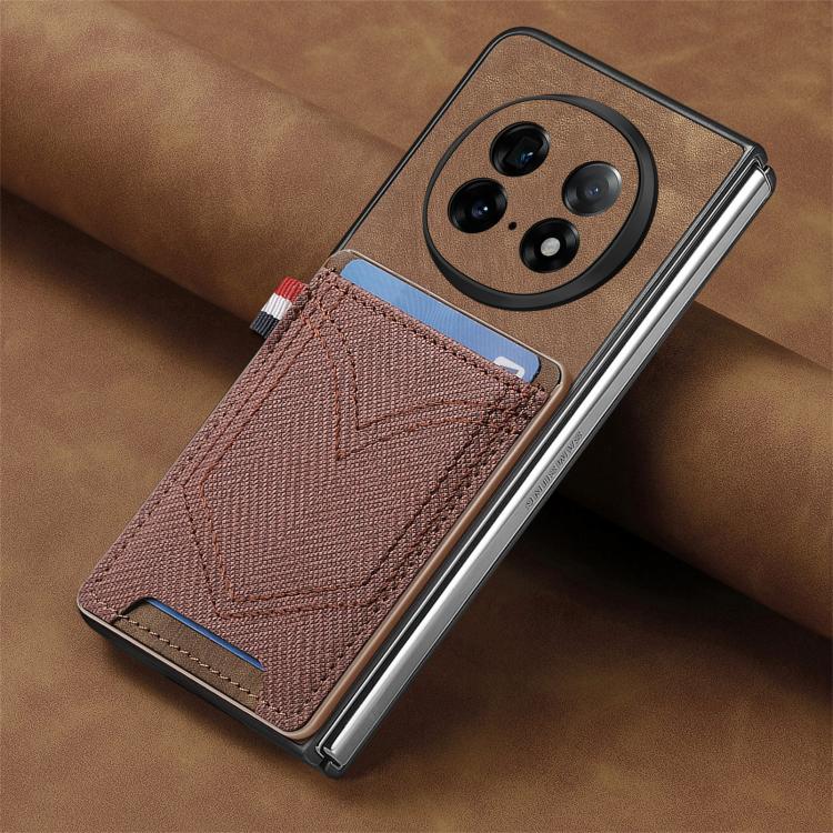For OPPO Find N5 Denim Texture Leather Skin Phone Case with Card Slot