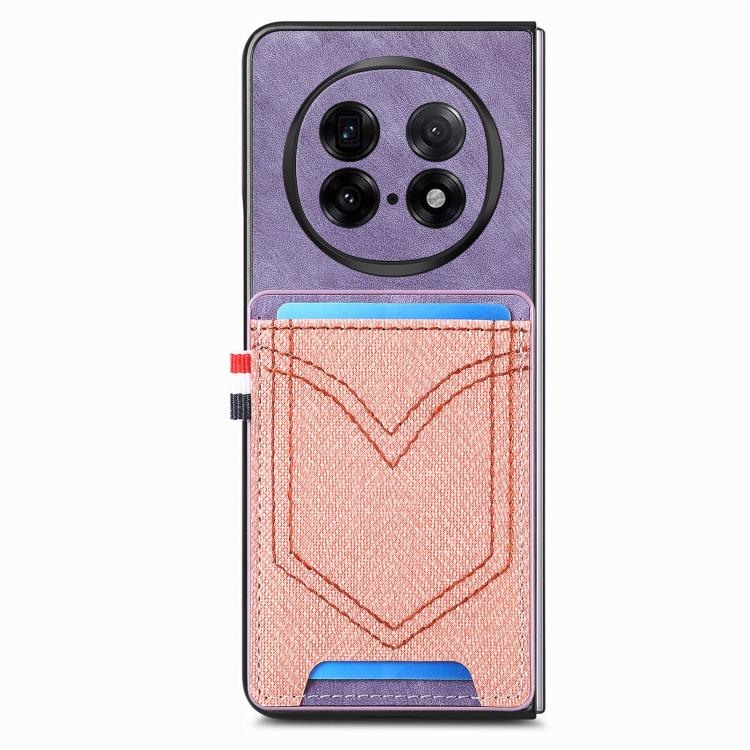 For OPPO Find N5 Denim Texture Leather Skin Phone Case with Card Slot