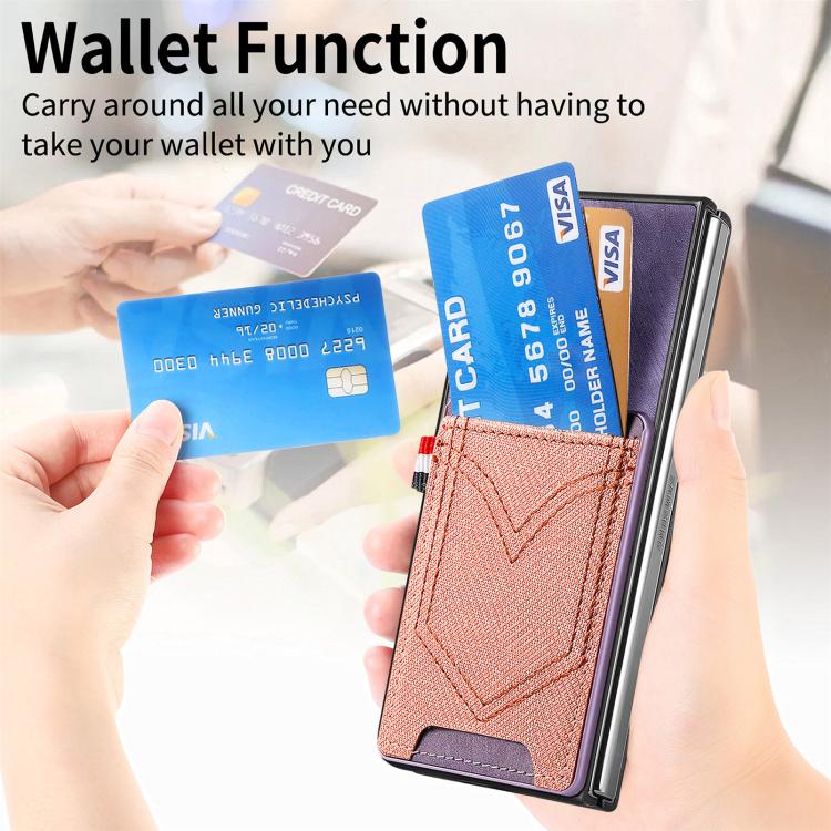 For OPPO Find N5 Denim Texture Leather Skin Phone Case with Card Slot