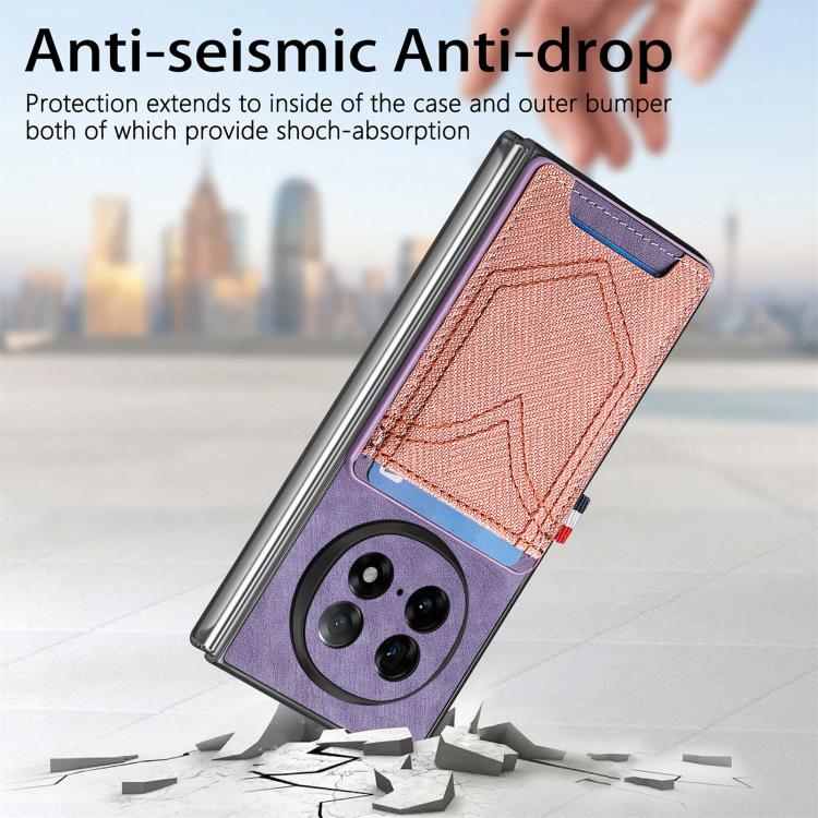 For OPPO Find N5 Denim Texture Leather Skin Phone Case with Card Slot