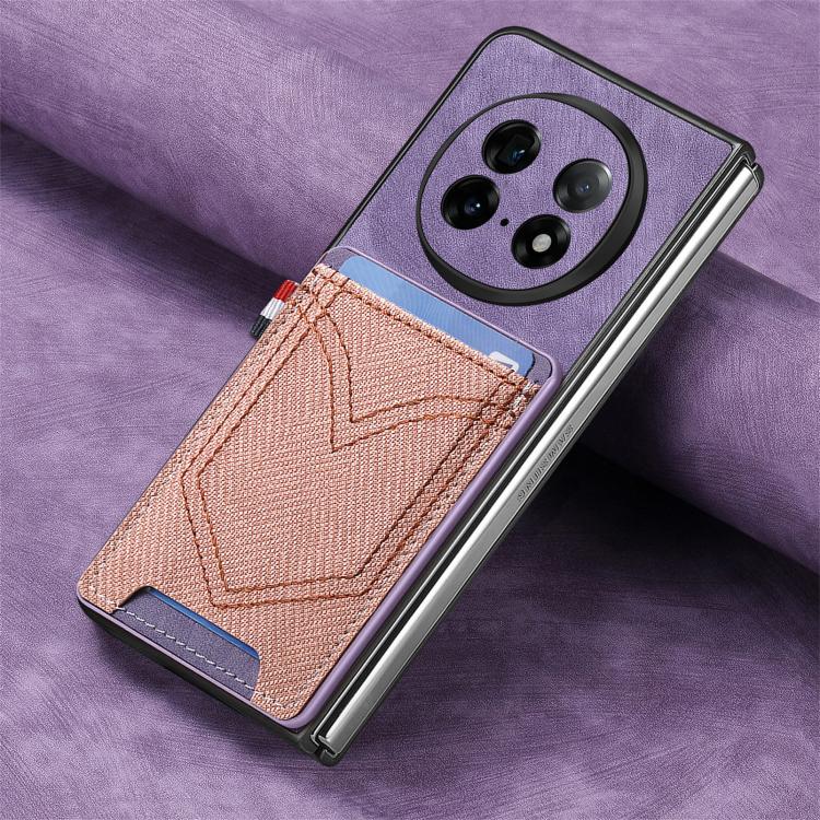 For OPPO Find N5 Denim Texture Leather Skin Phone Case with Card Slot