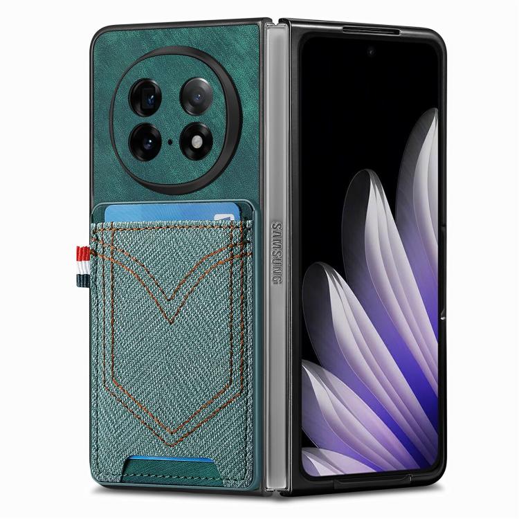 For OPPO Find N5 Denim Texture Leather Skin Phone Case with Card Slot