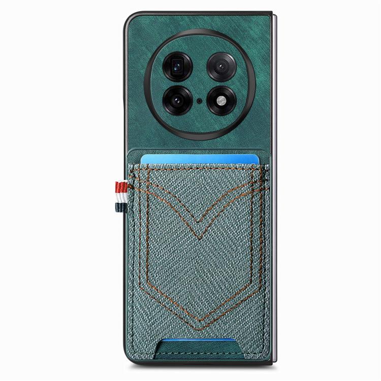For OPPO Find N5 Denim Texture Leather Skin Phone Case with Card Slot