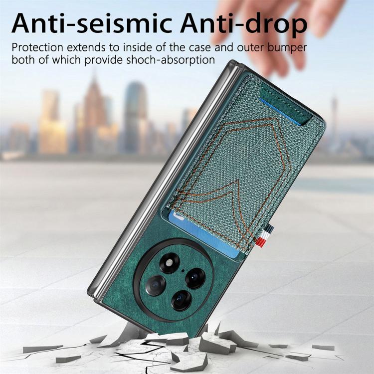For OPPO Find N5 Denim Texture Leather Skin Phone Case with Card Slot