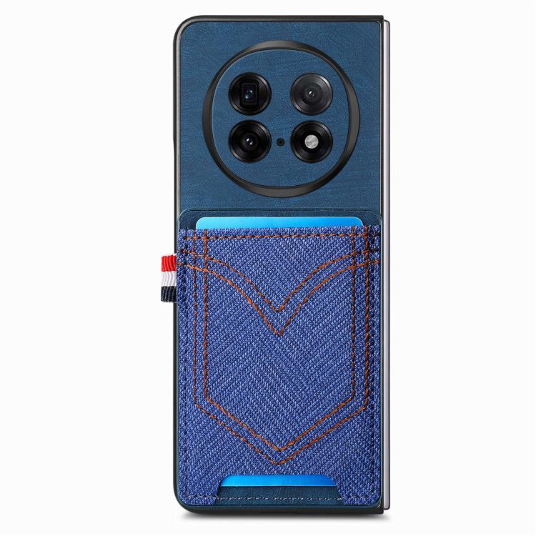 For OPPO Find N5 Denim Texture Leather Skin Phone Case with Card Slot