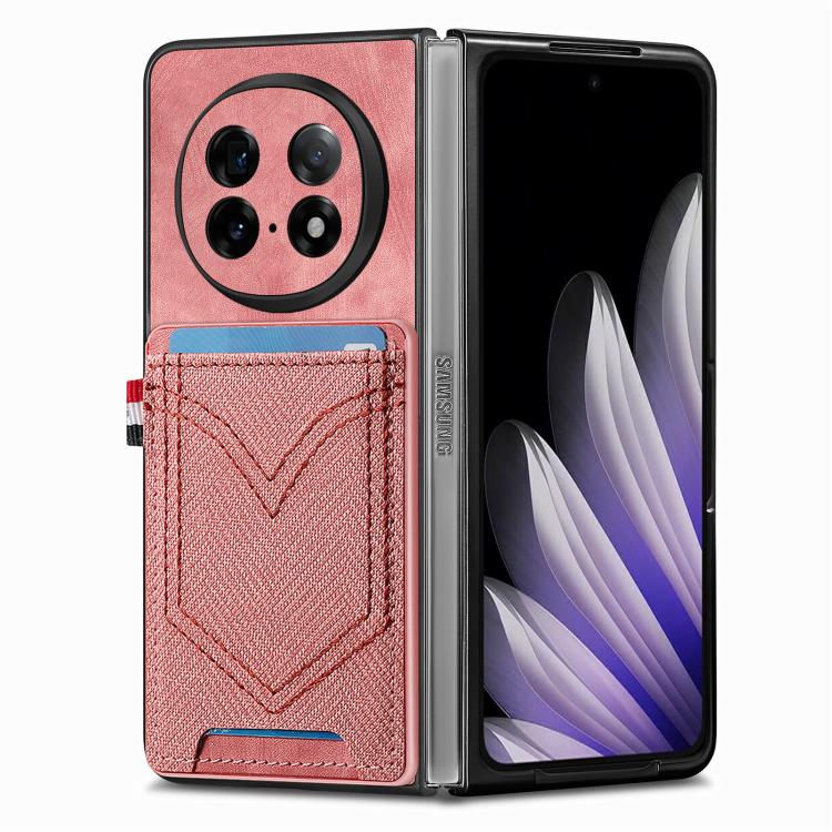 For OPPO Find N5 Denim Texture Leather Skin Phone Case with Card Slot