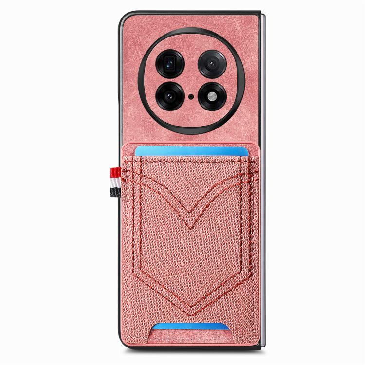 For OPPO Find N5 Denim Texture Leather Skin Phone Case with Card Slot