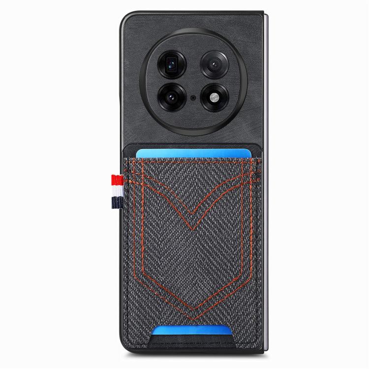 For OPPO Find N5 Denim Texture Leather Skin Phone Case with Card Slot