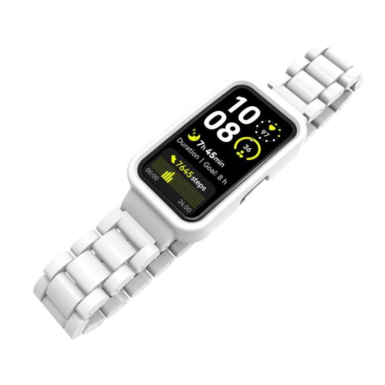 For Huawei Band  8 / 9 / 10 Watch Frame Integrated Three Beads Plastic Watch Band