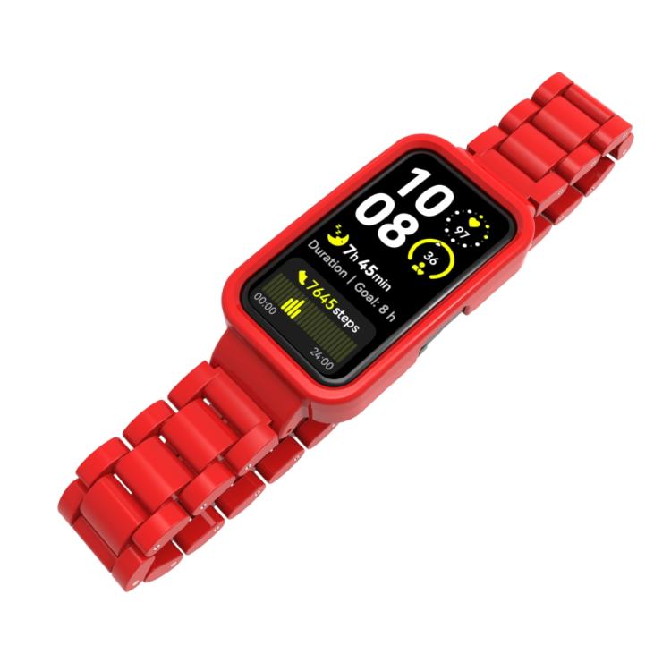 For Huawei Band  8 / 9 / 10 Watch Frame Integrated Three Beads Plastic Watch Band