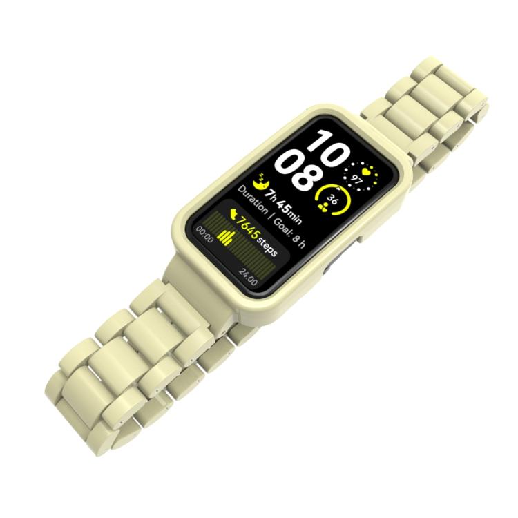 For Huawei Band  8 / 9 / 10 Watch Frame Integrated Three Beads Plastic Watch Band