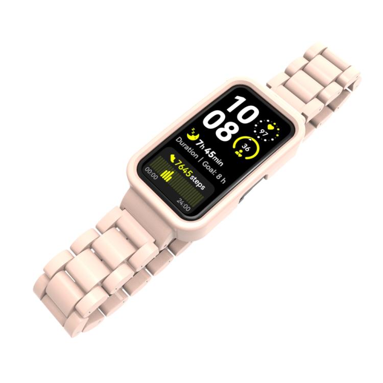 For Huawei Band  8 / 9 / 10 Watch Frame Integrated Three Beads Plastic Watch Band