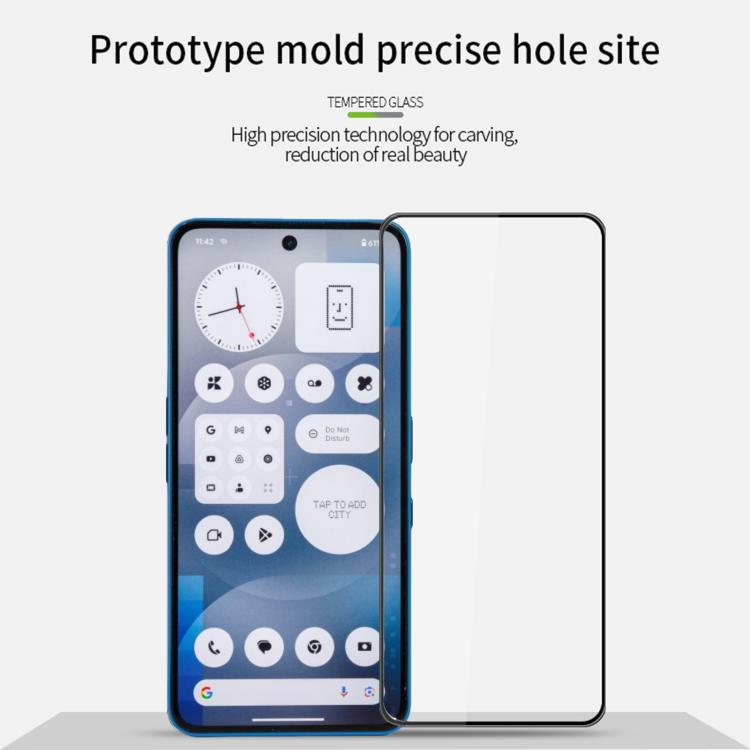 For Nothing Phone 3a / 3a Pro MOFI 9H 3D Explosion-proof Curved Screen Tempered Glass Film - Black
