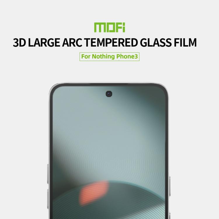 For Nothing Phone 3 MOFI 9H 3D Explosion-proof Curved Screen Tempered Glass Film - Black