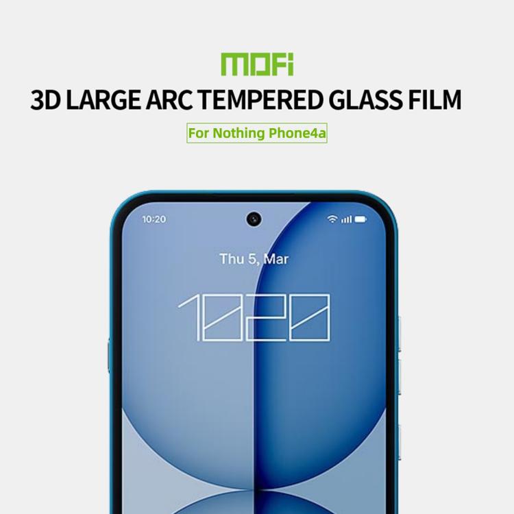 For Nothing Phone 4a MOFI 9H 3D Explosion-proof Curved Screen Tempered Glass Film - Black