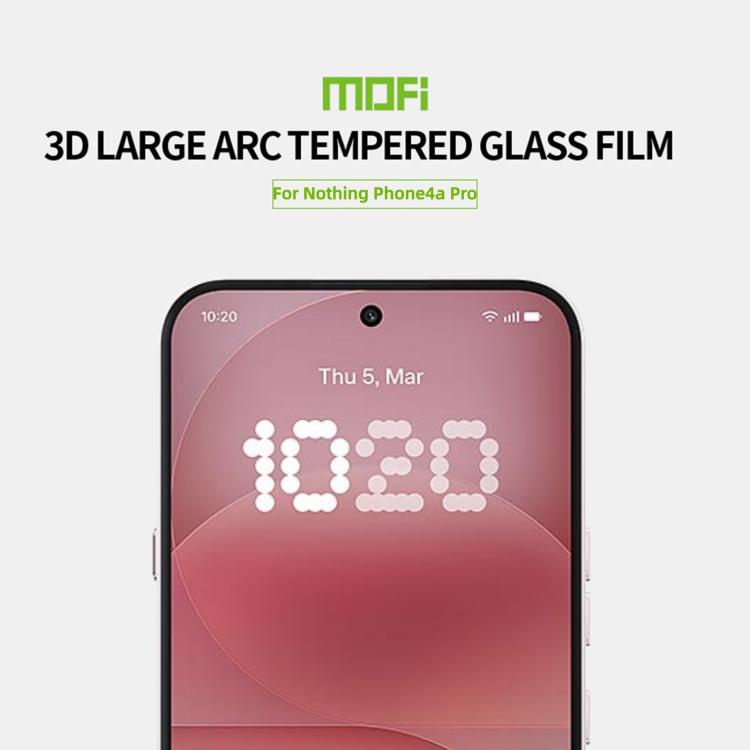 For Nothing Phone 4a Pro MOFI 9H 3D Explosion-proof Curved Screen Tempered Glass Film - Black