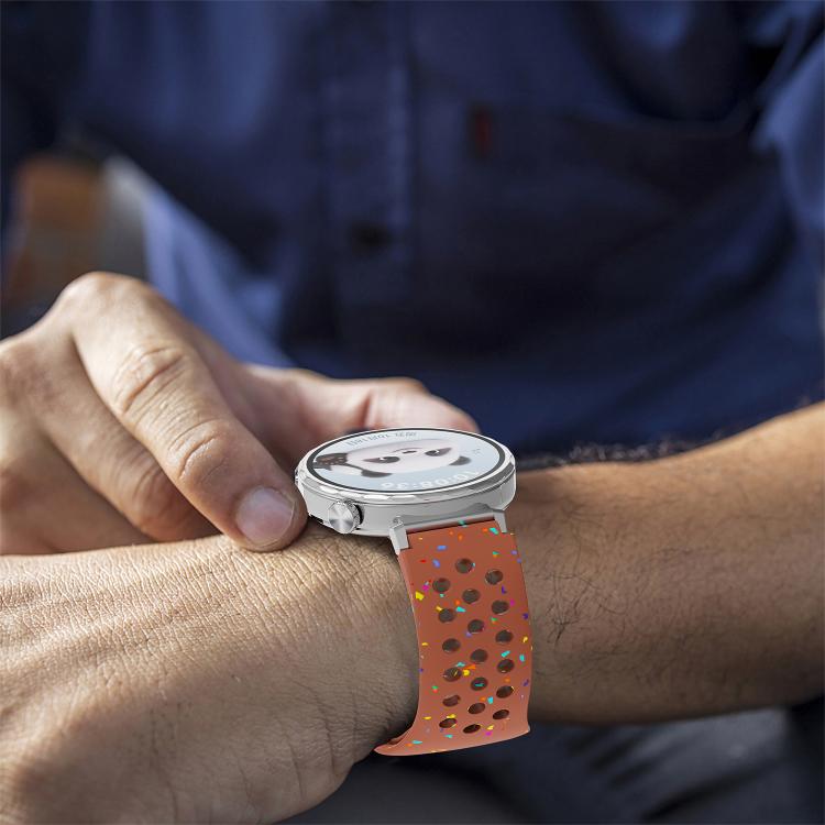 18mm Eco-Friendly Granular Colorful Dots Silicone Watch Band