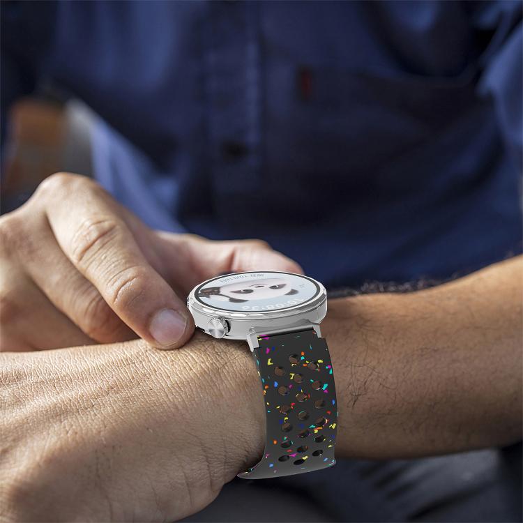 18mm Eco-Friendly Granular Colorful Dots Silicone Watch Band