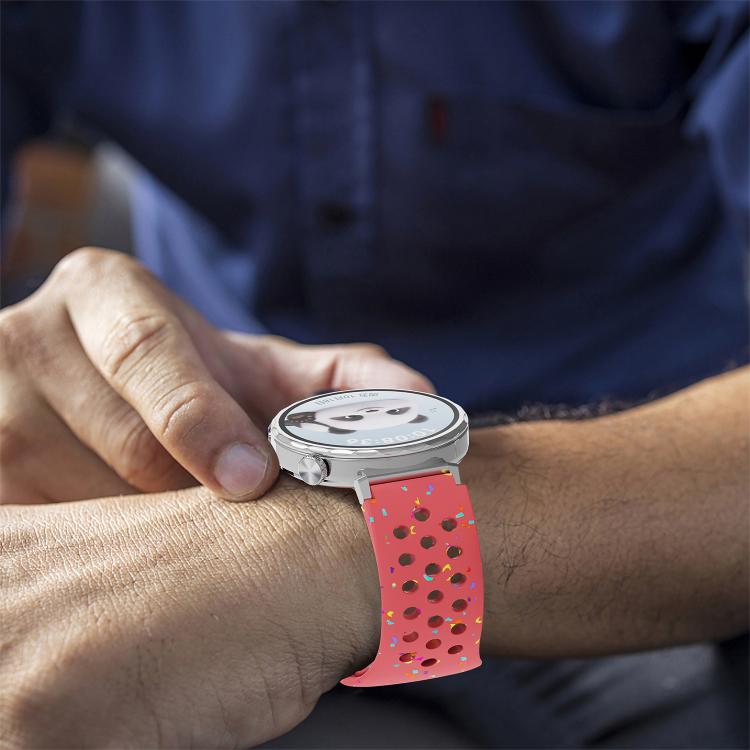 18mm Eco-Friendly Granular Colorful Dots Silicone Watch Band