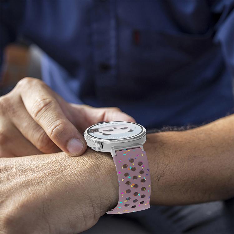 18mm Eco-Friendly Granular Colorful Dots Silicone Watch Band