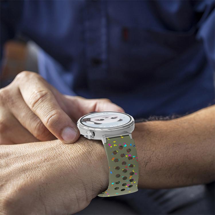 18mm Eco-Friendly Granular Colorful Dots Silicone Watch Band