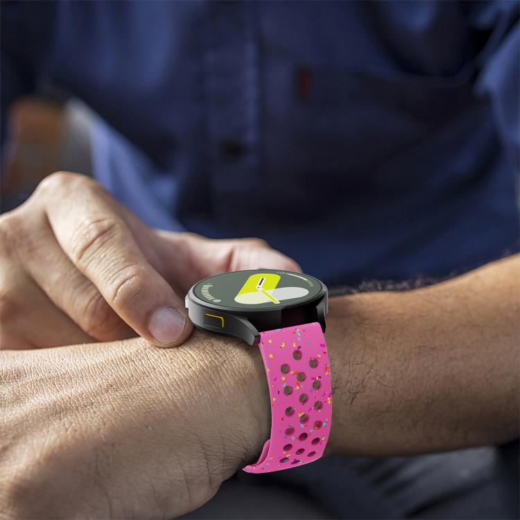 20mm Eco-Friendly Granular Colorful Dots Silicone Watch Band