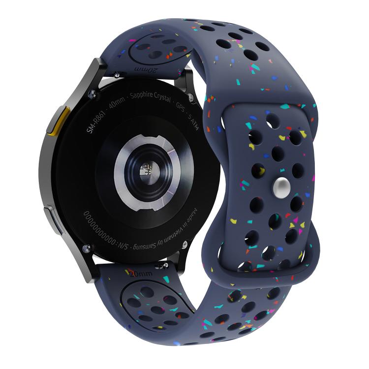 20mm Eco-Friendly Granular Colorful Dots Silicone Watch Band