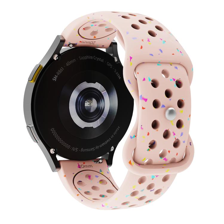 20mm Eco-Friendly Granular Colorful Dots Silicone Watch Band