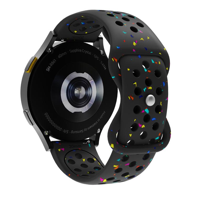 20mm Eco-Friendly Granular Colorful Dots Silicone Watch Band