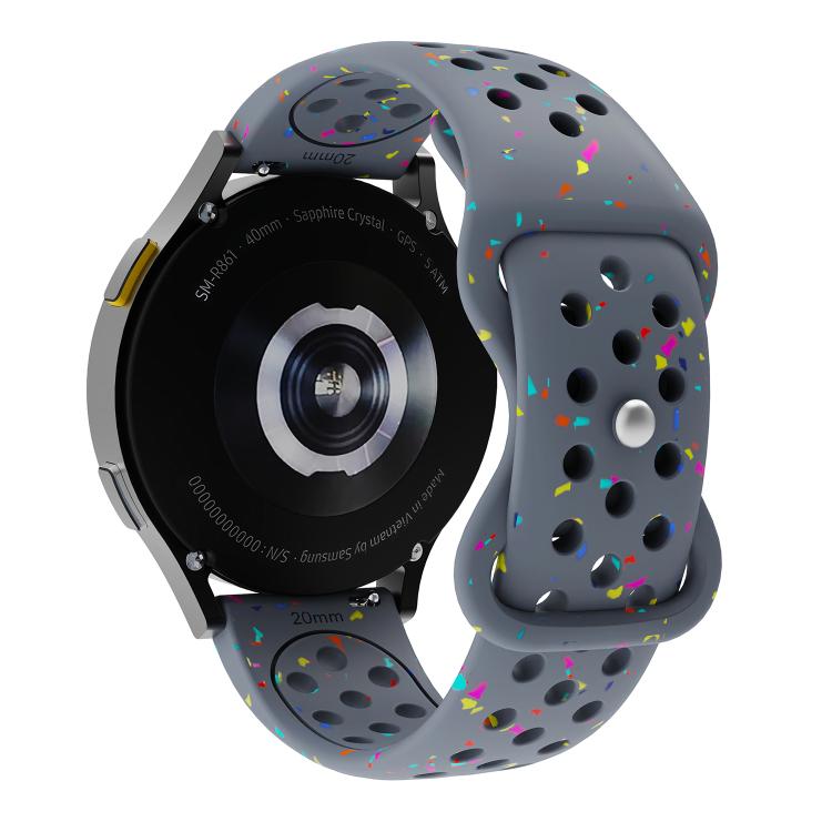 20mm Eco-Friendly Granular Colorful Dots Silicone Watch Band