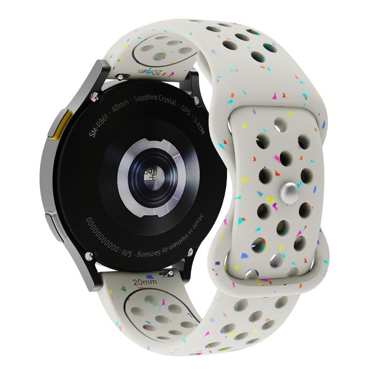 20mm Eco-Friendly Granular Colorful Dots Silicone Watch Band