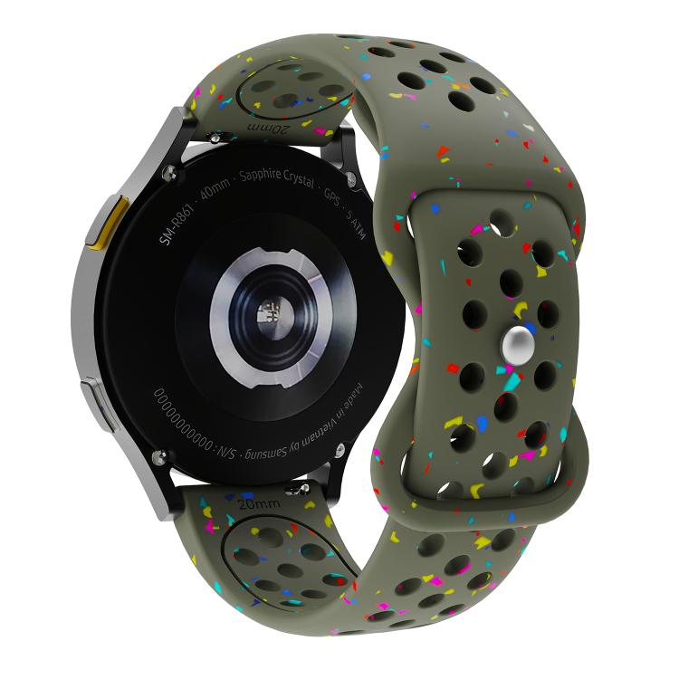 20mm Eco-Friendly Granular Colorful Dots Silicone Watch Band
