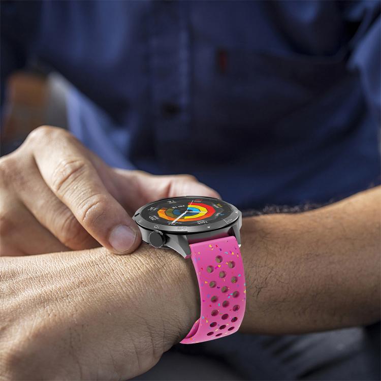 22mm Eco-Friendly Granular Colorful Dots Silicone Watch Band