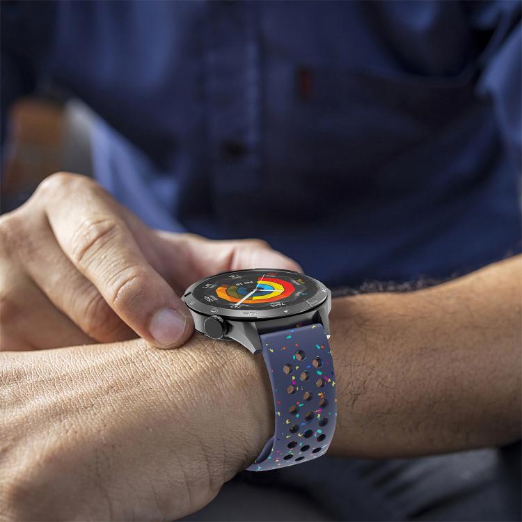 22mm Eco-Friendly Granular Colorful Dots Silicone Watch Band