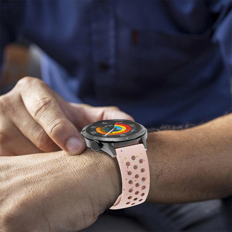22mm Eco-Friendly Granular Colorful Dots Silicone Watch Band