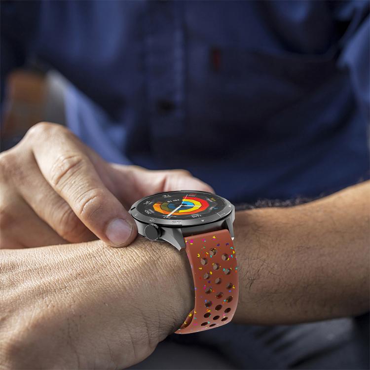 22mm Eco-Friendly Granular Colorful Dots Silicone Watch Band